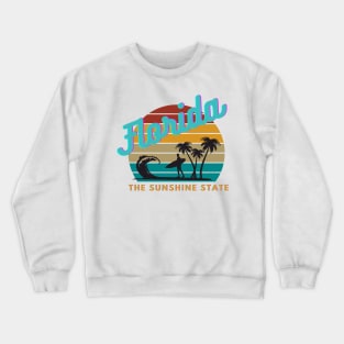 Florida The Sunshine State Retro Sunset Design Crewneck Sweatshirt